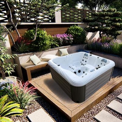 China 4 Seats Outdoor Soaking Hot Tubs Spa Bathtub With Wireless Bluetooth for sale