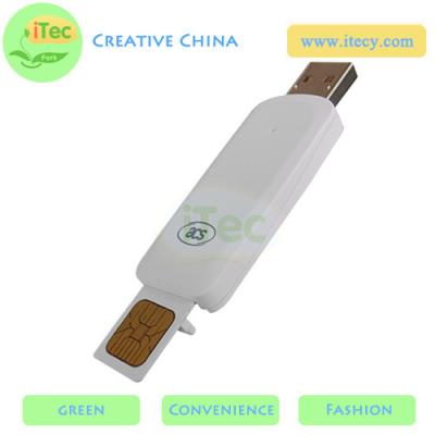China Portable Sim card reader ISO7816 mini card reader Moblie smart card reader  PCSC protocol for sale