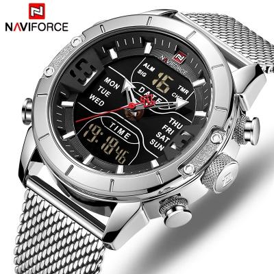 China Men Watches NAVIFORCE Luxury Brand Mens Fashion Sports Watch Full Steel Waterproof Quartz Wristwatch Military LED Digital Clock for sale