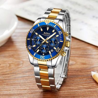 China 2021 new BIDEN brand men's leisure sports top brand luxury steel band watch for sale