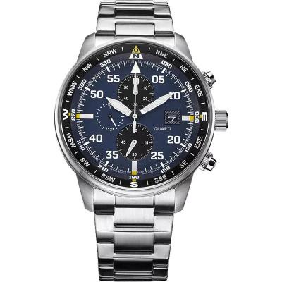 China Luxury Quartz Watch Mens Diameter 44mm Original Stainless Steel Waterproof Watch Single Folding Buckle Watch for sale