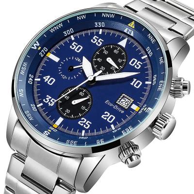 China Mens Chronograph Luxury Business Luxury Watch Stainless Steel Strap Calendar Quartz Watch for sale