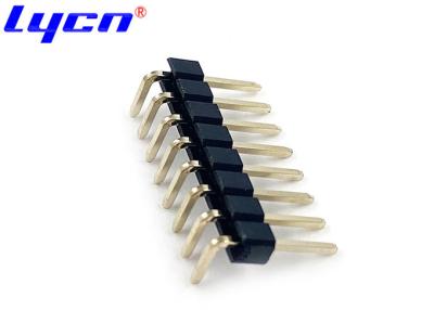 China 3.0AMP Right Angle PCB Header 2.54Mm Pitch Connector Single Row Te koop