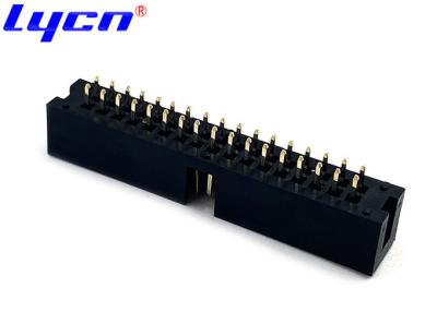 China Straight 10 Pin Box Header 2.54mm Pitch 3.0 AMP LCP Black UL94V-0 for sale
