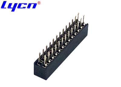 China Customized Female PCB Header Connector 1.27mm Pitch  80° Double Row PA6T for sale