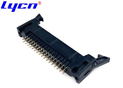 China Straight Ejector Header LCP Black 2.54mm Pitch Long Latch PCB Board Pin Connectors for sale