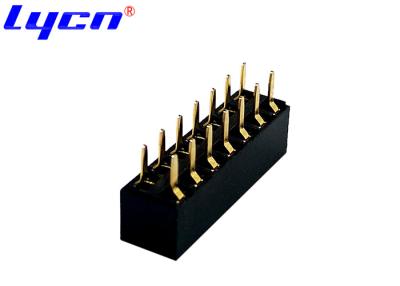 China 2.0mm DIP PA9T Gold Flash 2×7P Female Header Connector Phosphor Bronze for sale