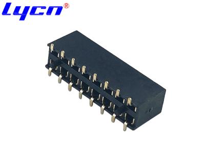 China 1.27mm Double Row Female Header PA6T Insulator Material UL94V-0 Black for sale