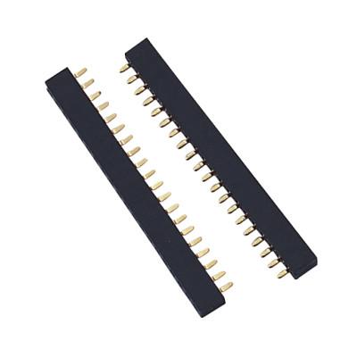 China Gold Flash PA6T 1U Female Pin Header Connector PCB 2.0mm Pitch for sale