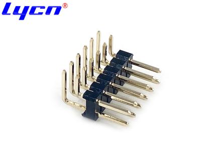 China PCB Board Pin Header Connectors Right Angle 2.0AMP 500V AC / Minute for sale