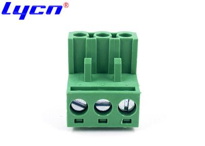 China 90° Female PCB Terminal Block Pluggable 5.08mm Without Flange PA66 for sale