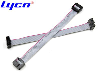 China 28AWG Flat Ribbon Data Cable 1.27mm Pitch UL2651 FC-10P Connector for sale