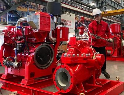 Chine Pompe à incendie motorisée diesel centrifuge de 1500 gal/mn réglée pour la pompe et le moteur diesel à vendre