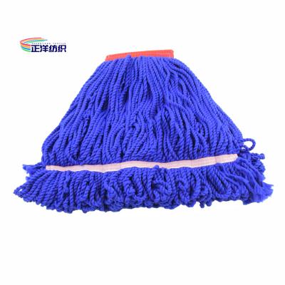 China 500oz Wet Cleaning Mop Large Size Blue Loop End Floor Cleaning Microfiber Wet Pad for sale