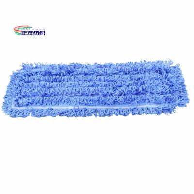 Chine Tête de nettoyage de nettoyage de balai de boucle du balai 16x48cm de la poussière de Microfiber de plancher bleu de petite taille d'extrémité à vendre