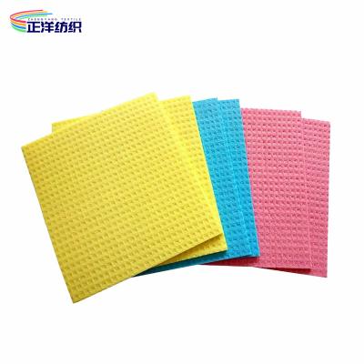 China Absorbent Cellulose Disposable Cleaning Cloth 17X19CM Kitchen Dish Cleaning Sponge Cloth for sale