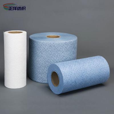 China Heavy Duty 120gsm Disposable Cleaning Towels Industrial Wipes Jumbo Roll Non Woven Fabrics for sale