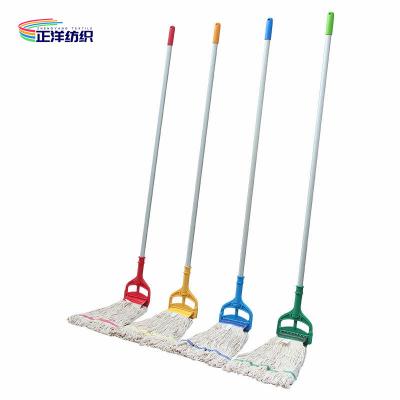 China Polyester Cotton String Mop 450Grams Aluminum Handle Heavy Duty Industrial Wet Floor for sale