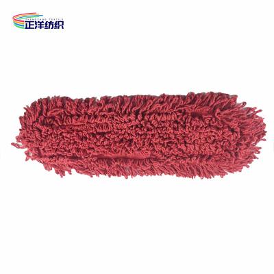 China 16x60cm Medium Size Red Thread High Performance Industrial Cotton Dust Mop Head for sale