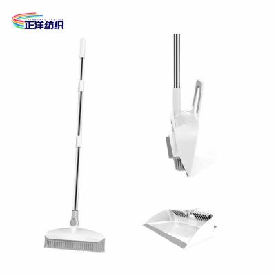 China Stainless Steel Small Broom Dustpan Set Combo TPR Bristle Rotatable for sale