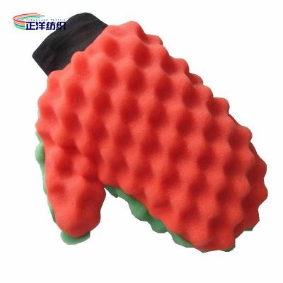 China 24x18cm Polyurethane Sponge Bumpy Surface Multi Color Microfiber Dusting Gloves for sale