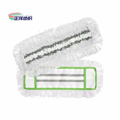 China 15x46cm 500gsm Microfiber Dust Mop Green Small Industrial Mop Floor for sale