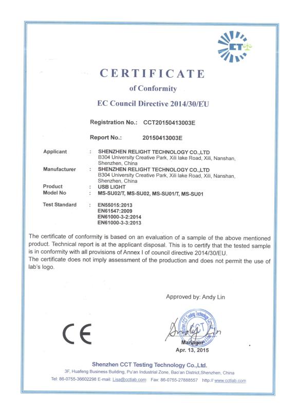 CE - Shenzhen Relight Technology Co.,Ltd