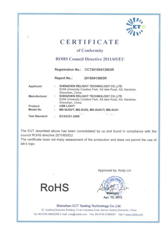 ROHS - Shenzhen Relight Technology Co.,Ltd