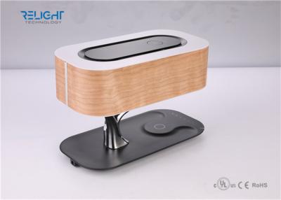 China Wood Veneer Skin Multi Function Wireless Led Desk Lamp With Wifi Bluetooth Speaker for sale