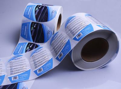 China OEM custom full color white PP vinyl die cut car care product bottle label roll printing for sale