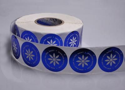 China Private printed glossy PET blue gold foil stamping labels stickers for sale