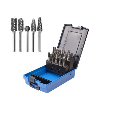 China CARBIDE BURRS SETS/KITS END CUT CLYDRICAL DOUBLE CUT ROTARY FILE ROUND TREE GRINDING BURR for sale