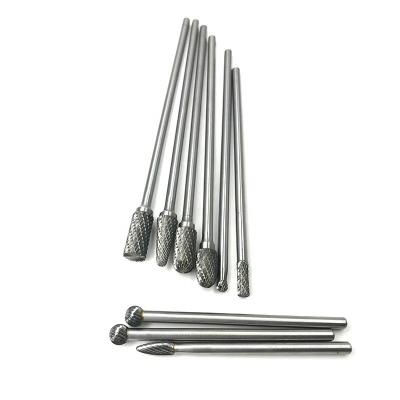 China Two Sides Carbide Ball Burr Standard Cut Long Die Grinder Bits Silver Color for sale
