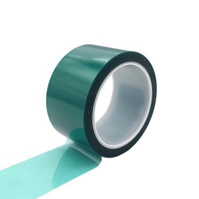 China Heat Resistant PET Adhesive Tape 0.09mm Splicing Tape Green Transparent High Adhesion Strength for sale