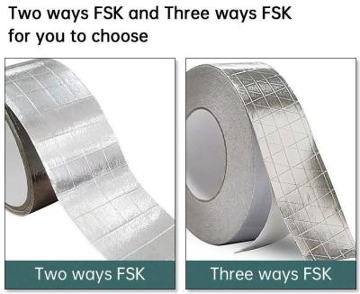 China Aluminum FSK Adhesive 2 Way HVAC Aluminum Tape 0.15mm for sale