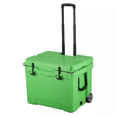 China 40L Rotomolded Coolers Ice Chest Box With Telescoping Handle Wheels for sale