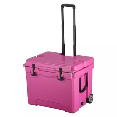 China Custom Portable Insulated Ice Cooler Box Rotomold Cooler Chest Fish Bin for sale