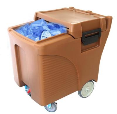 China Food Grade LLDPE 125L Commercial Ice Caddy On Wheels for sale
