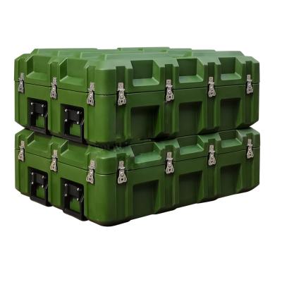 China Heavy Duty Plastic Green Military Hard Case Roto Molded for sale