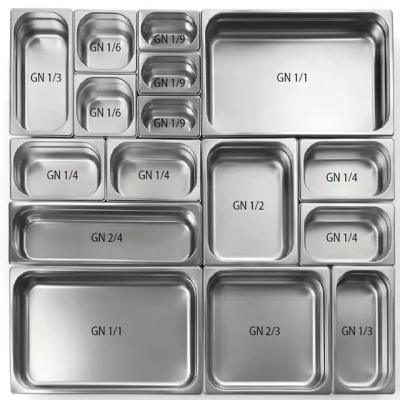 China 201 304 Stainless Steel Food Pan 1/1 1/2 1/3 1/4 1/6 GN pan for sale