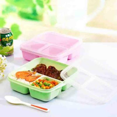China Reusable PP 3 Compartment Bento Lunch Box 1000ml for sale