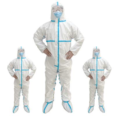 China SF Hooded Non Woven Hazmat Suit Full Body Protection Suit With Boots Cover for sale