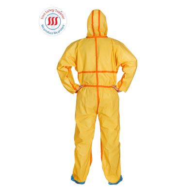 China S a 4XL amarillo tipo 3 traje químico a prueba de radiación traje de protección desechable en venta