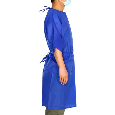 China Breathable Short Sleeve Isolation Gown PP Non Woven Isolation Gown For Doctor for sale