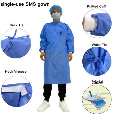 China ISO Medical Disposable Surgical Gown Full Length Hospital Doctors Nurse Surgical Gown for sale
