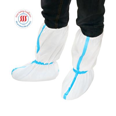 Chine couvre-bottes jetables microporeux 50-70gsm couvre-chaussures antidérapants avec semelle en PVC à vendre