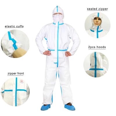 China Non Woven SF Coverall Microporous Pp Pe Type 4 Disposable Coveralls With Tape à venda