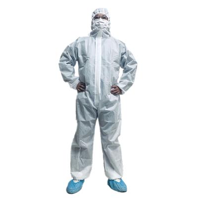 China Pp Non Woven Sms Coverall Medical Waterproof Type 5/6 Disposable With Hood for sale