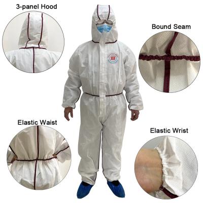 China Disposable Sms Bounded Seam Type 5/6 Coverall Asbestos Breathable for sale