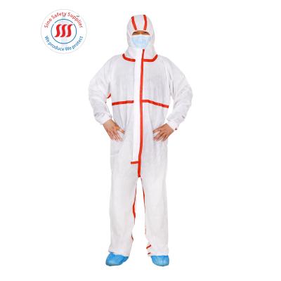 China Ppe Type5/6 Disposable Protective Workwear Asbestos Removal Sms Coverall Disposable for sale